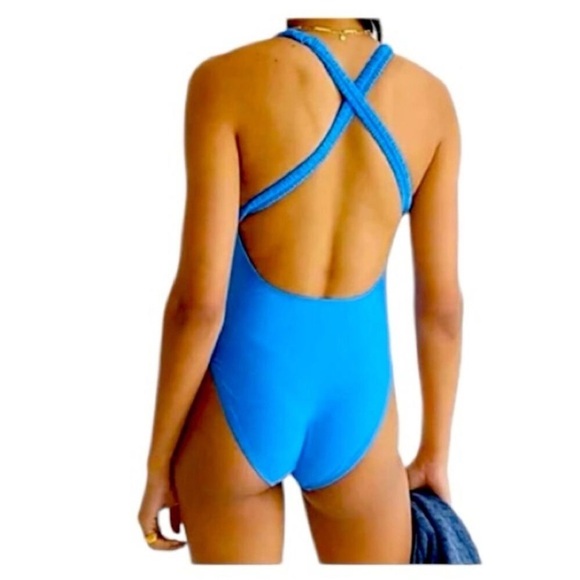 J.Crew Scrunchie-Criss Cross Strap Plunge  Onepiece Swimsuit in size 0 NEW BM430 - Picture 14 of 15
